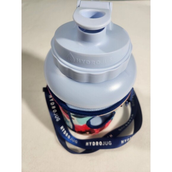 Grey Hydrojug 73OZ With Floral Sleeve And Strap Sports Hydration Water Jug - Picture 4 of 6